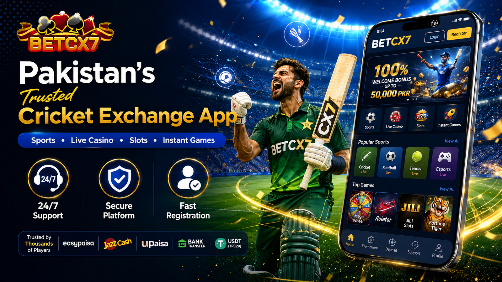 BetCX7 app promotional cover